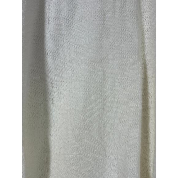 Vintage Sweater Small White Textured Knit Crew Neck USA Made Spunky Acrylic - Picture 6 of 10